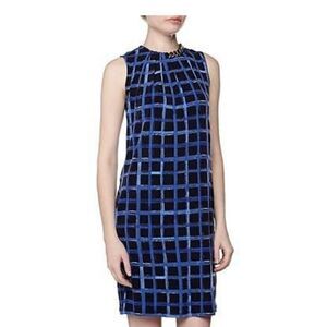 8.) Michael Kors small window pane checked blue dress